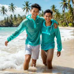 Thai swimmer in wet clothes white beach koh samet thailand